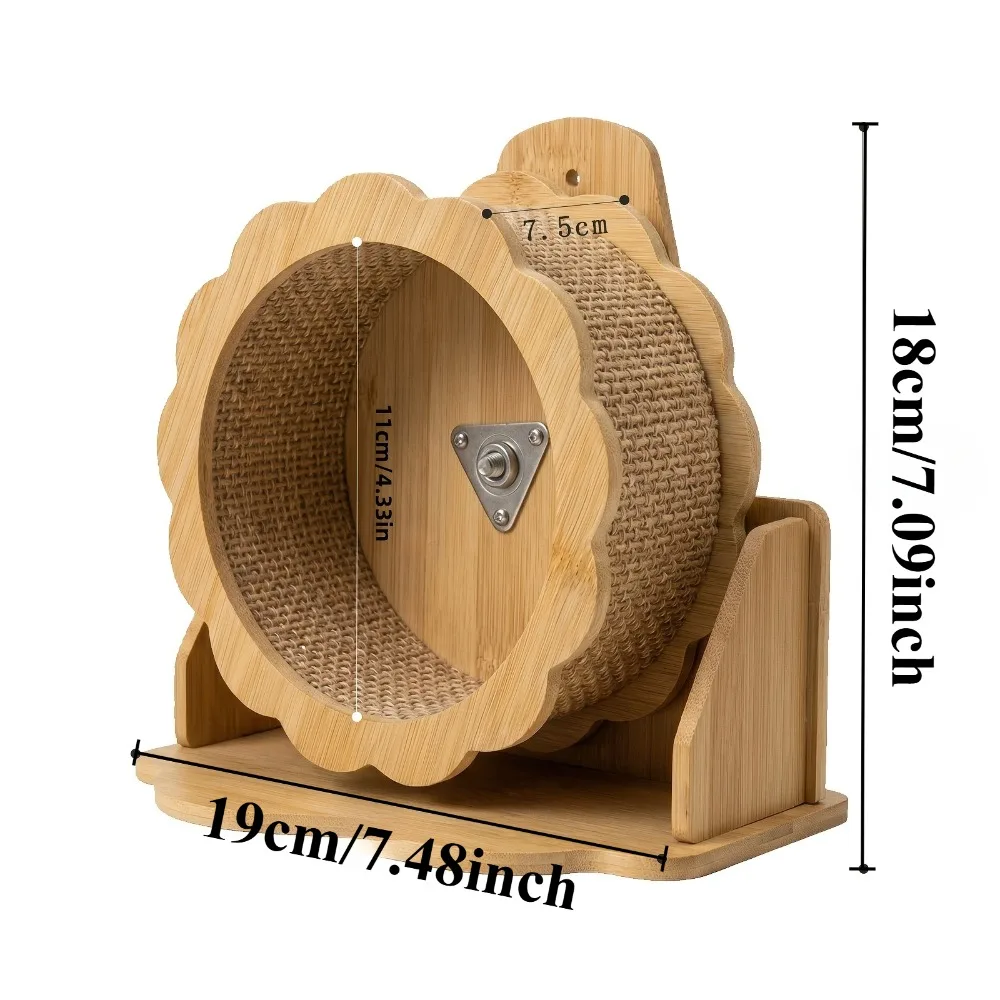 Rueda ejercicio silenciosa madera para hámster y roedores