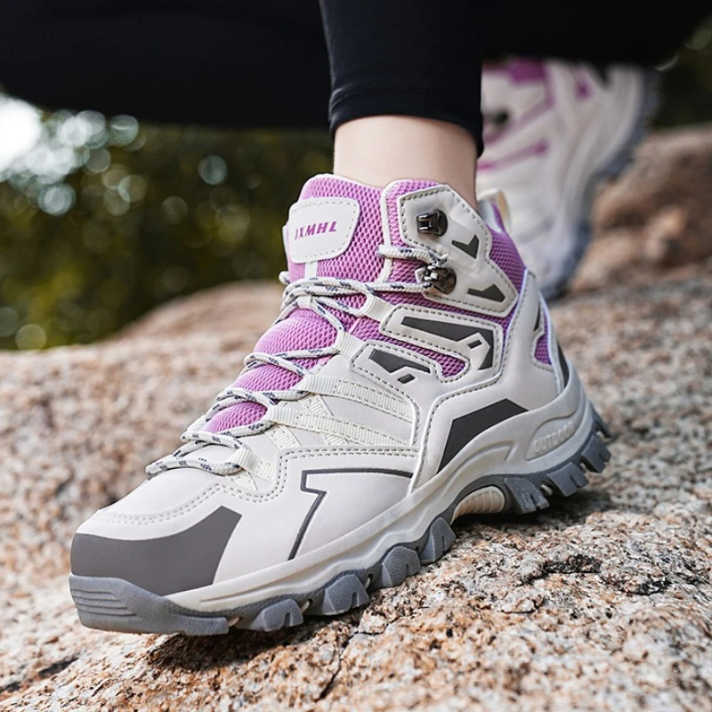 Zapatos de senderismo para mujer, zapatillas informales de talla grande para hombre, pareja al aire libre, transpirables, duraderos, antideslizantes, zapatos de escalada