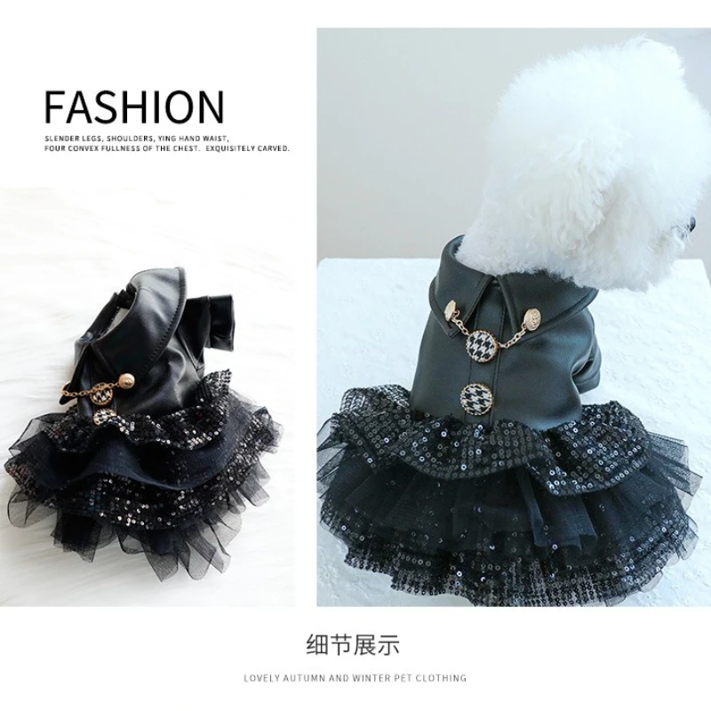 Chaqueta elegante con lentejuelas para perros y gatos – Ropa de fiesta