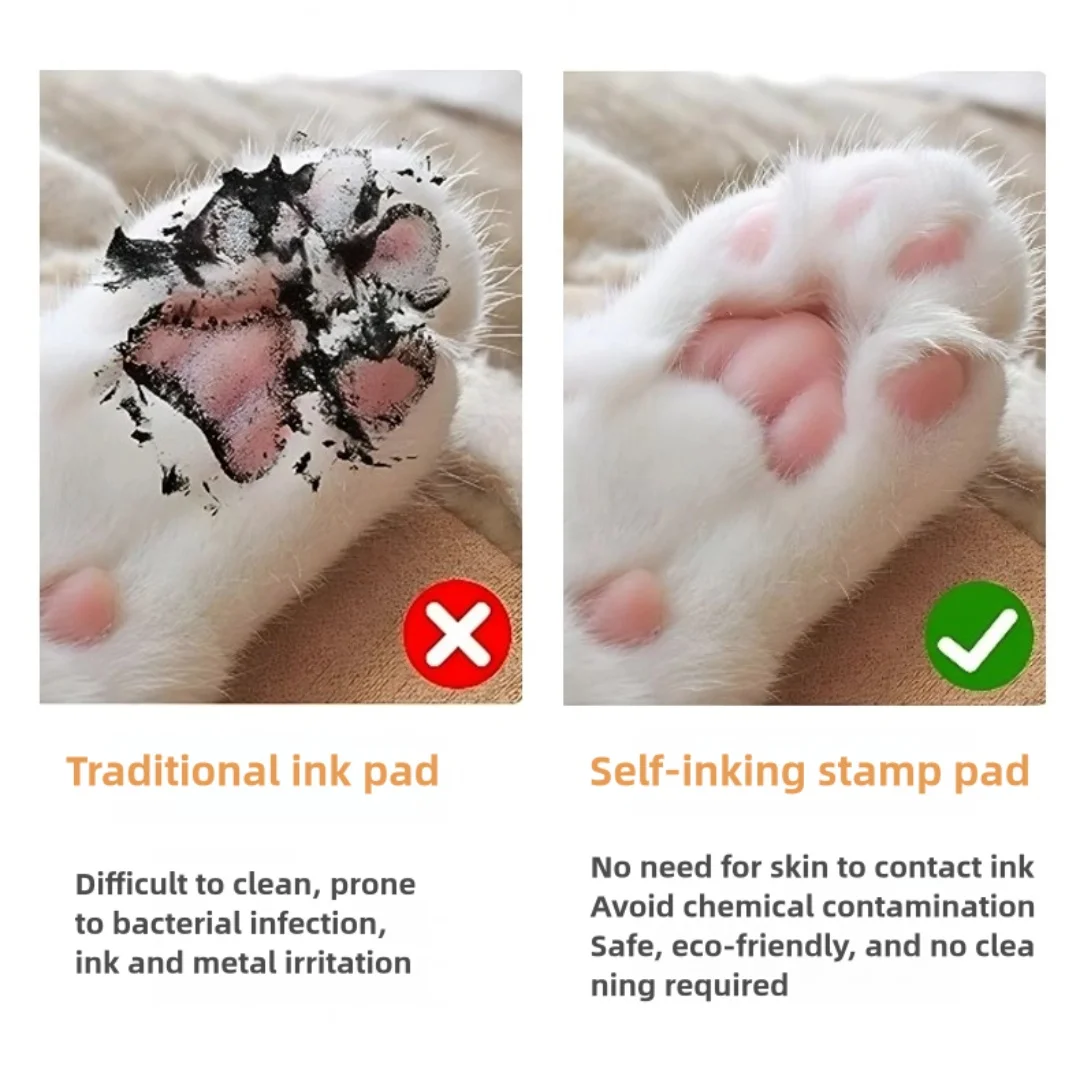 Impresiones de patas para mascotas, huellas para bebés, impresiones conmemorativas, colección segura y no tóxica, limpia la almohadilla de impresión sin lavar - imagen 4