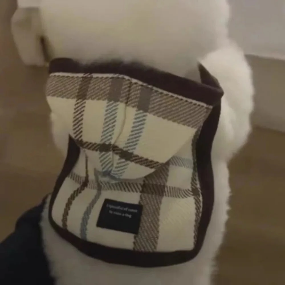 Chaleco a cuadros para mascotas, capa con capucha para perros, Teddy Schnauzer, Yorkshire, gato, abrigo para perros pequeños, ropa para cachorros, otoño e invierno - imagen 3