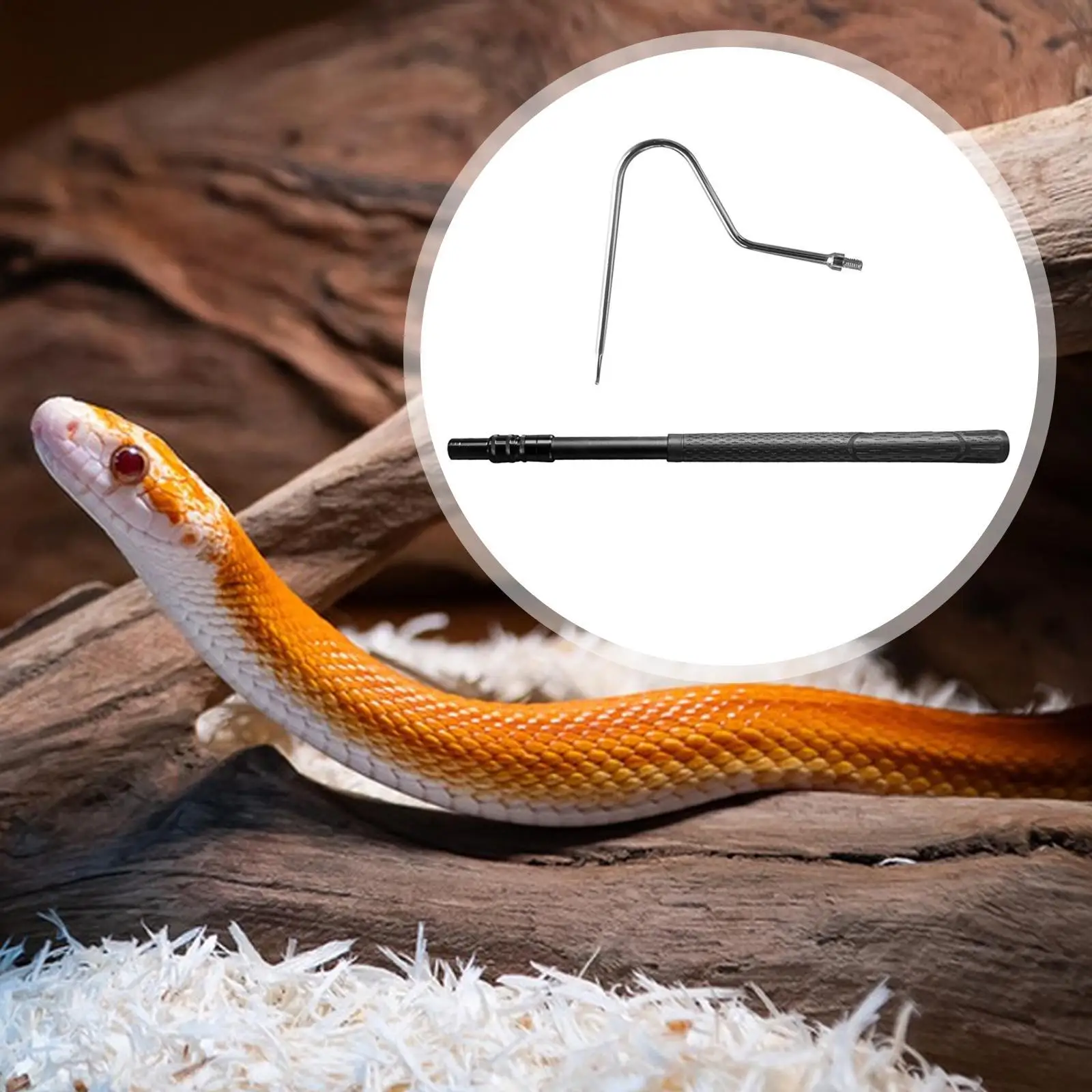 Snake Hook Handling Tool for Catching, Controlling, or Moving Extendable Professional Adjustable Reptile Hook Snake Catcher