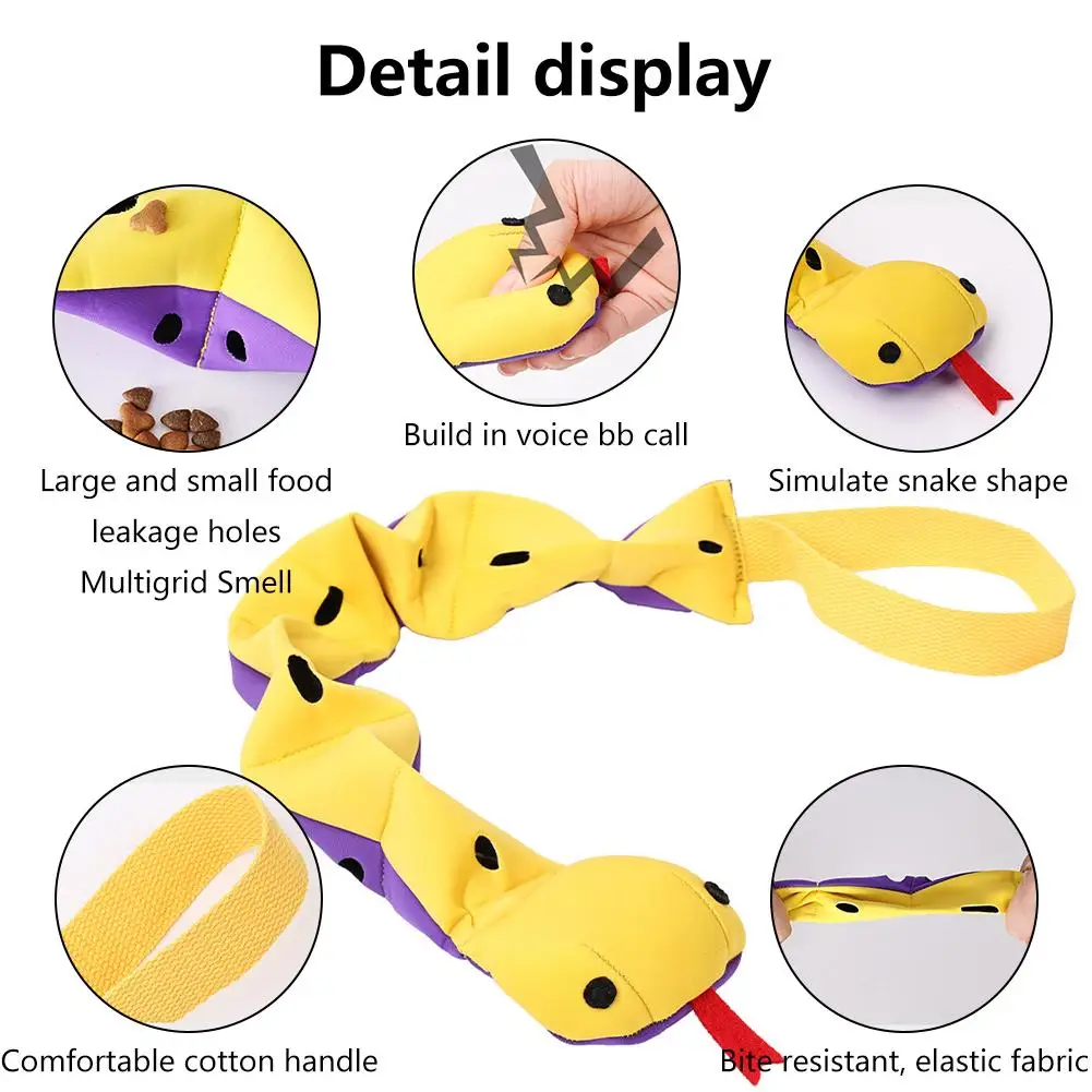 Juguete educativo resistente a las mordeduras para perros y mascotas, serpiente oculta de 2 colores, juguete para olfatear alimentos, aliviar el aburrimiento - imagen 2