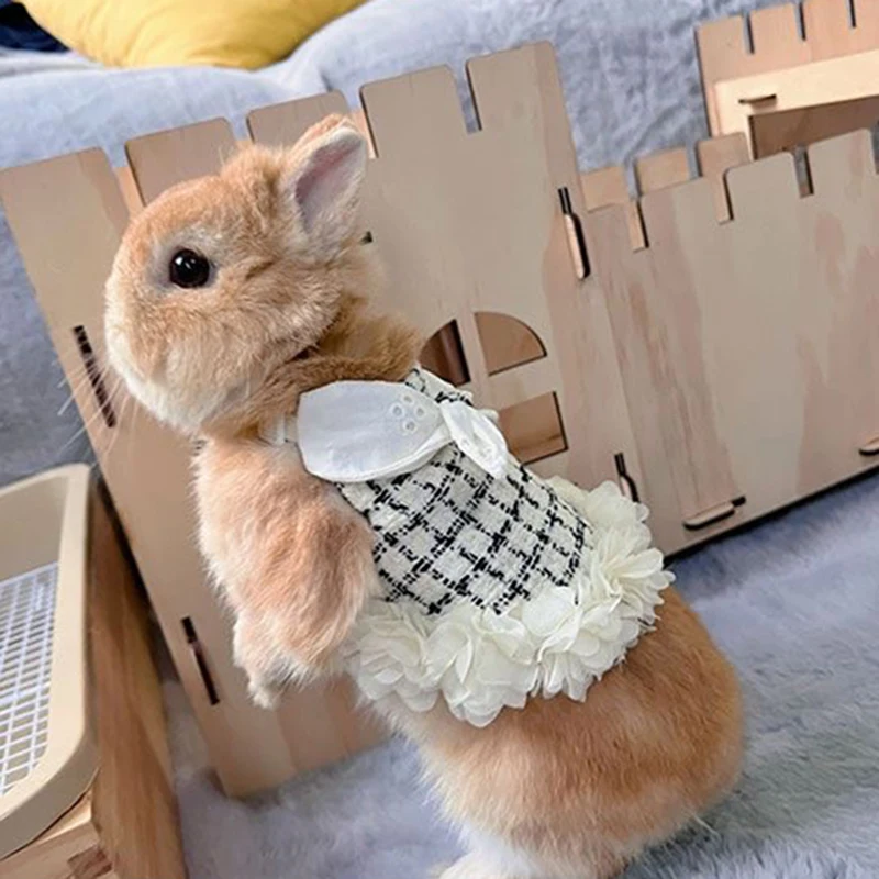 Ropa de conejillos de indias con arnés para mascotas al aire libre, conjunto de arnés y correa para animales pequeños, traje de conejillos de indias - imagen 4