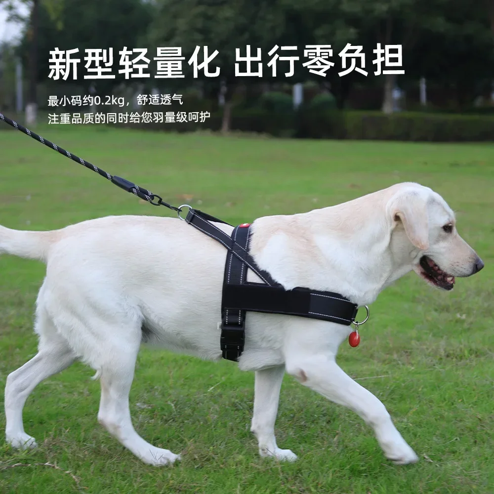 Correa para el pecho para perros grande, tipo sillín, nueva correa ligera para perros con doble tira reflectante - imagen 2