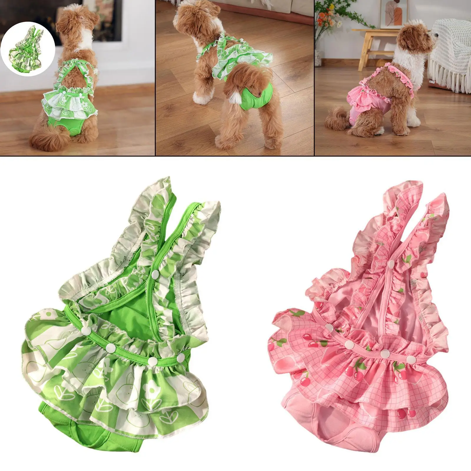 Vestido para perros, bragas sanitarias para cachorros de alta absorción para perros pequeños, medianos y grandes - imagen 4