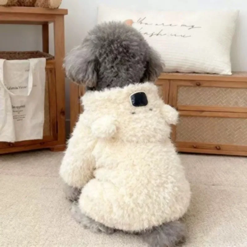 Mono de felpa otoño e invierno para gatos y perros pequeños