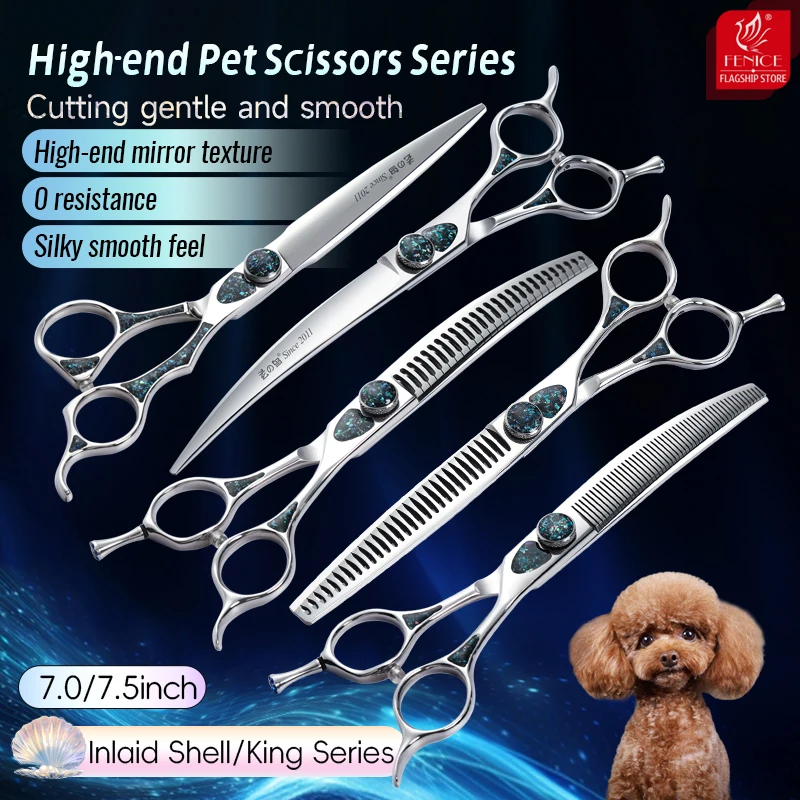 Tijeras de aseo rectas y curvas para perros – set profesional - imagen 3