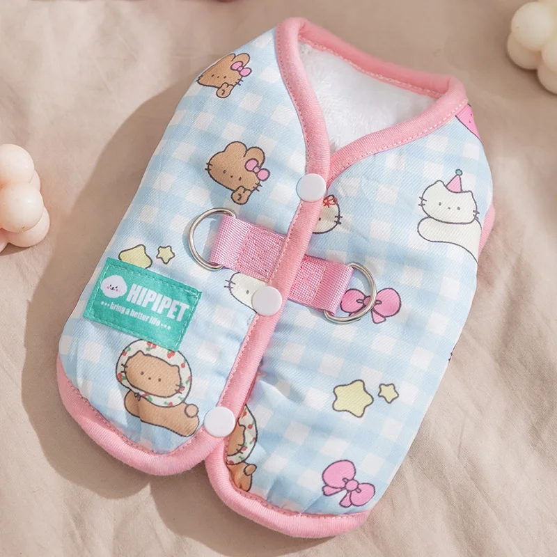 Chaqueta suave a la moda para perros, abrigo, ropa cálida de invierno para perros, chaleco con estampado bonito para cachorros, abrigo grueso acolchado para gatos, ropa maltesa para mascotas