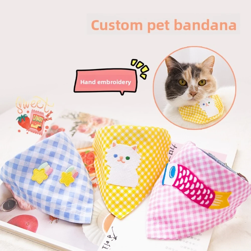 Collar con bandana bordada para gatos y perros pequeños, silencioso - imagen 5