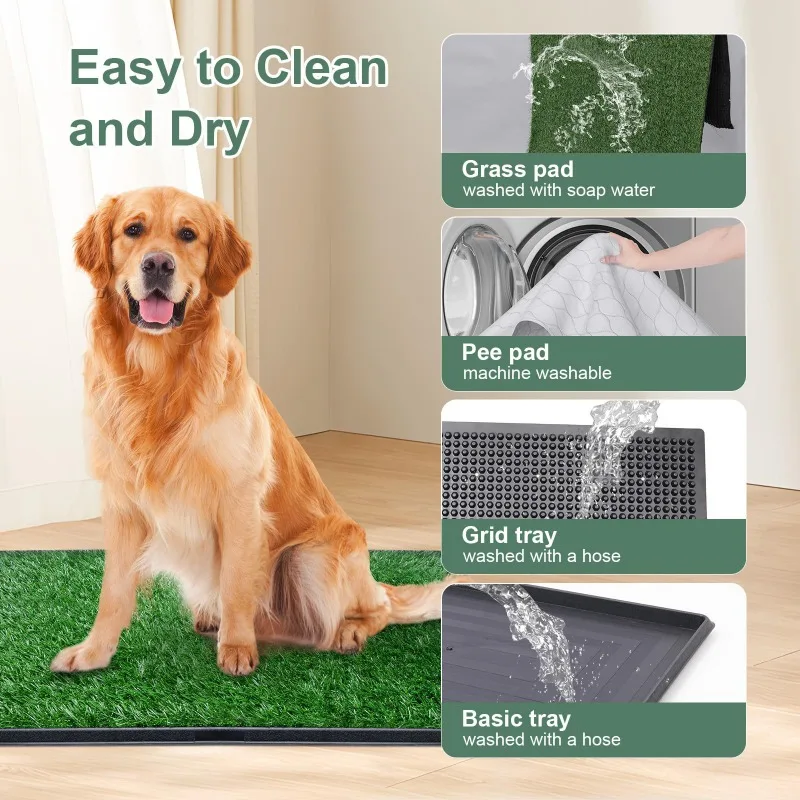 Orinal para perros de hierba Artificial, almohadilla para orinar, fácil de limpiar, resistente a los olores, interior/exterior, solución para urinar el tren de mascotas, accesorios para arena - imagen 2