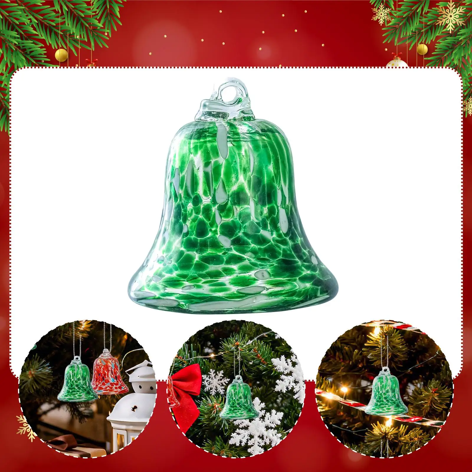 Christmas Bell Ornament Glass Smooth Creative Xmas Tree Decor Christmas Tree Decoration for Holiday Window New Year Bedroom