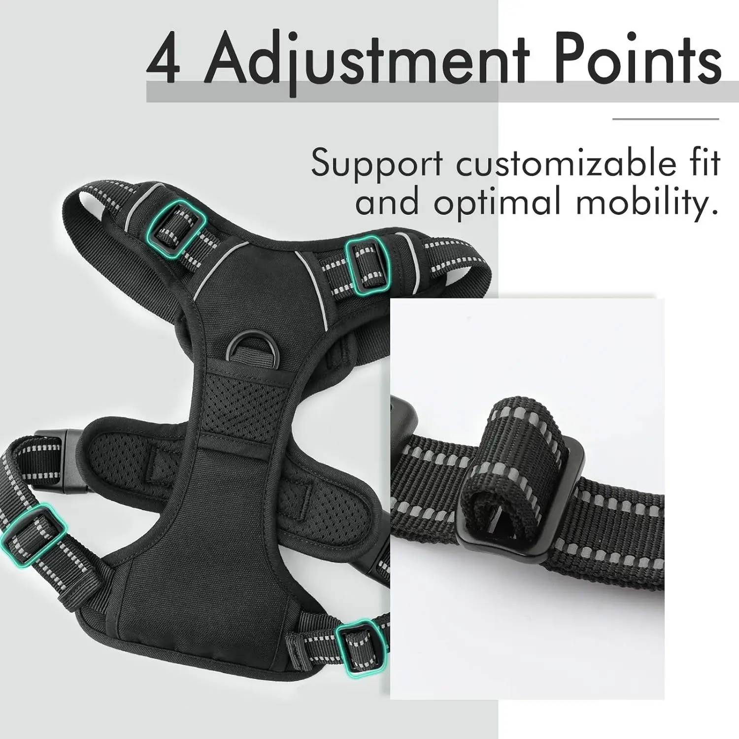 Arnés para perros sin tirones, arneses para perros grandes, mango de fácil Control reflectante resistente para perros grandes, caminan, perros medianos, suministros para mascotas - imagen 5