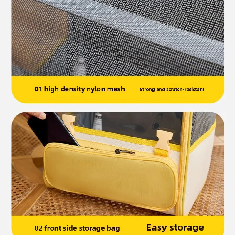 Mochila de viaje transpirable para mascotas, bolso de hombro portátil de gran capacidad, plegable, productos para mascotas, accesorios, bolsa de transporte para exteriores - imagen 5