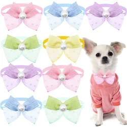 Lazo con perlas para perros pequeños – Accesorio primaveral