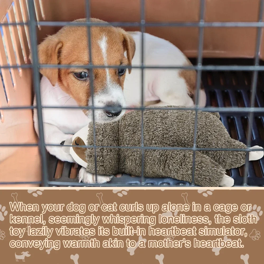 Perro regalo de Navidad bosque perezoso cachorro latido del corazón juguete para aliviar el estrés y calmar, caja de ayuda para dormir juguetes para cachorros de entrenamiento - imagen 5