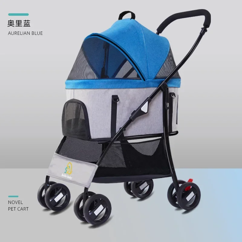 Carro transpirable para perros medianos y pequeños, carrito para perros de acero al carbono, carrito para mascotas para gatos mayores y débiles, cochecitos para gatos, productos para mascotas - imagen 5