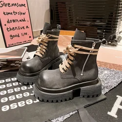 Botas Ort mujer – estilo occidental, trabajo Retro y diseño amarillo