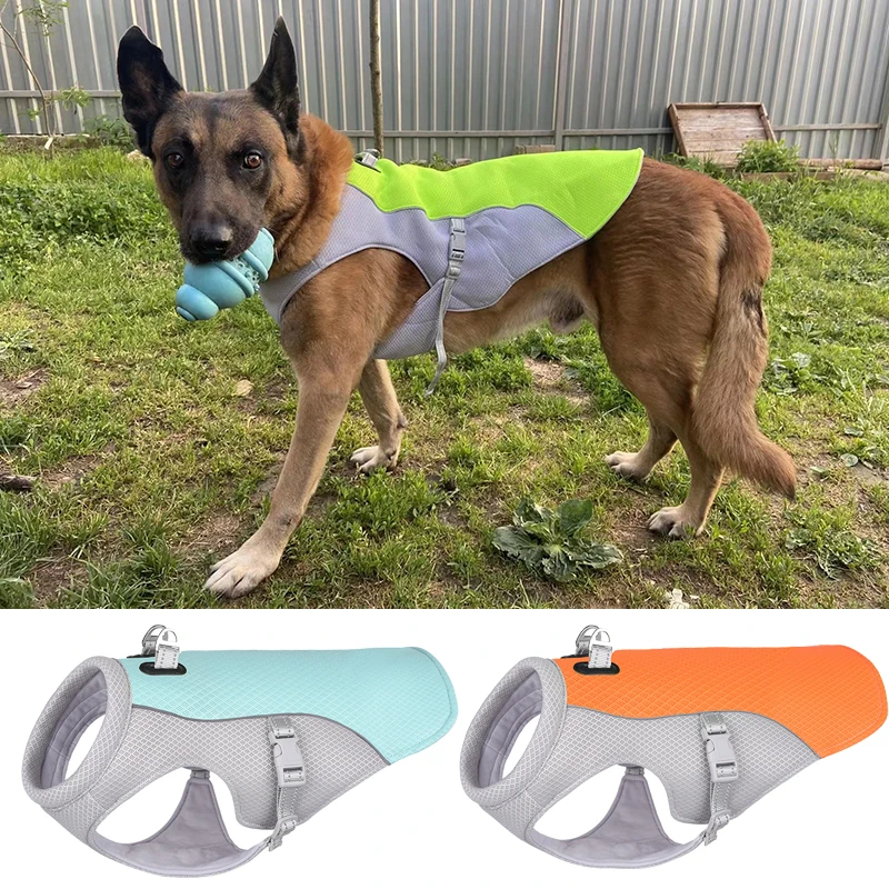 Ropa fresca de verano para mascotas para perros medianos, prevención de insolación, chaleco refrescante transpirable para perros grandes, chaqueta, ropa de pastor Collie