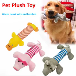 Pack 3 juguetes con sonido para perro – Elefante, pato y cerdo de peluche