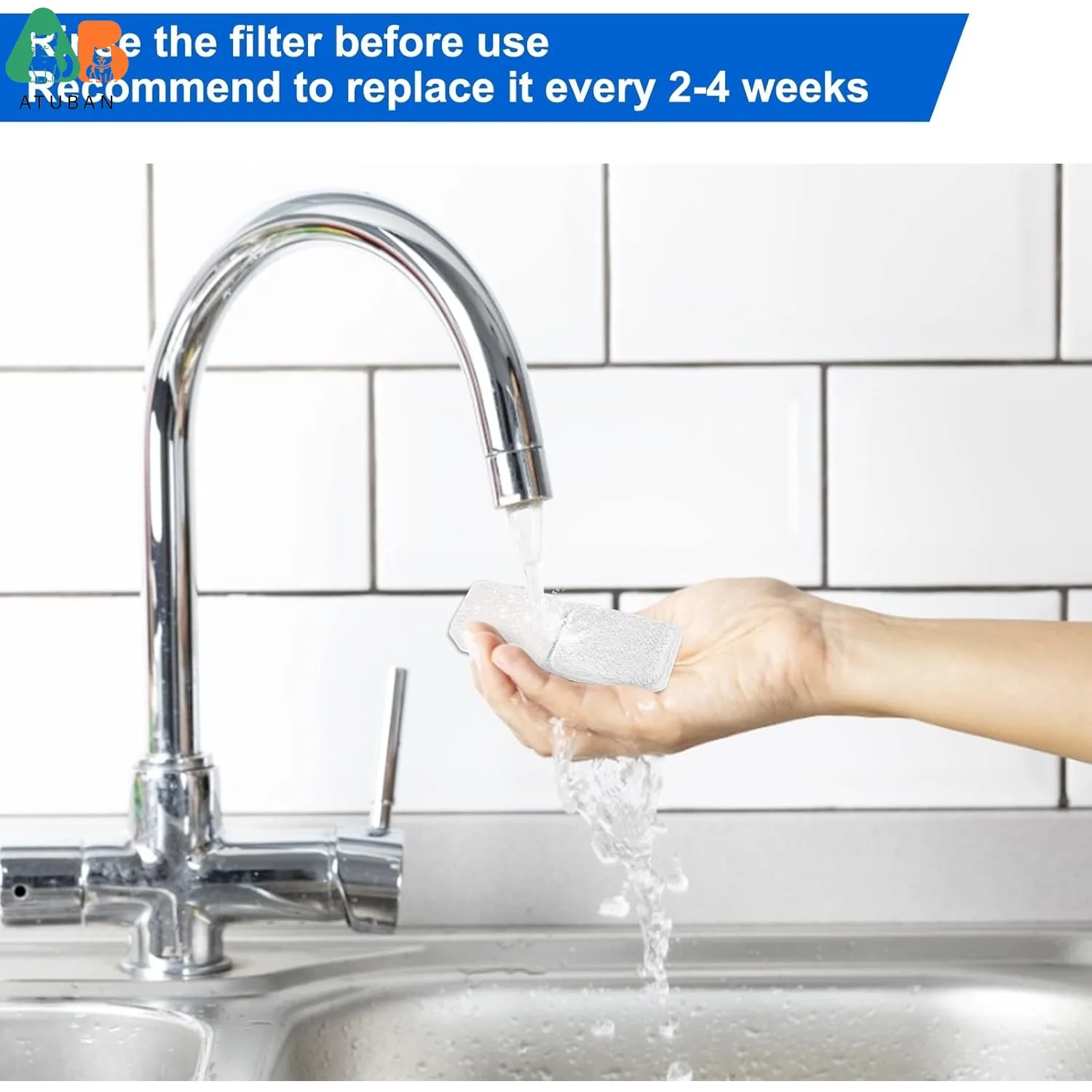 Filtro de fuente de agua para gatos ATUBAN, sin gravedad, carbón activado, resina de intercambio de iones, elemento filtrante para mascotas pequeñas de filtración triple - imagen 5