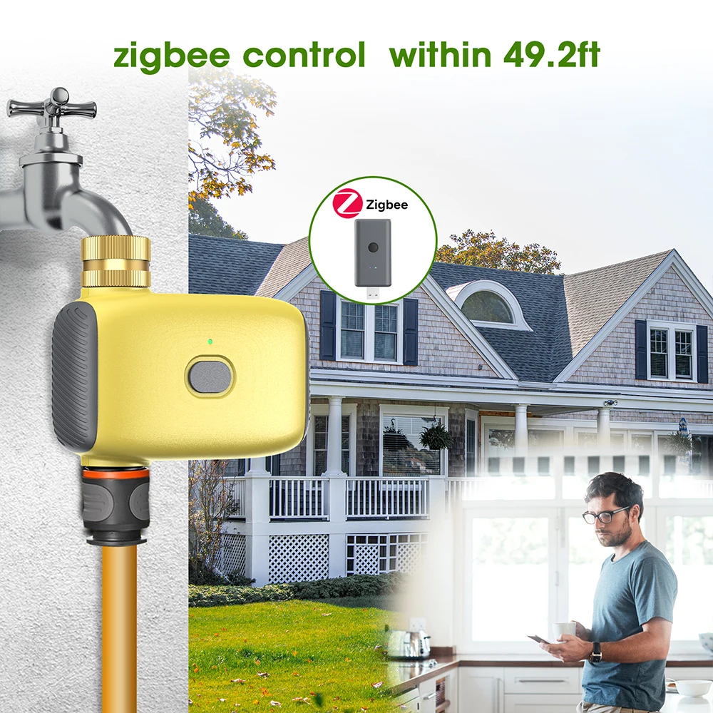 Temporizador de riego de jardín inteligente Tuya Zigbee, temporizador de agua automático, controlador de riego por goteo programable, sistema de riego al aire libre - imagen 5