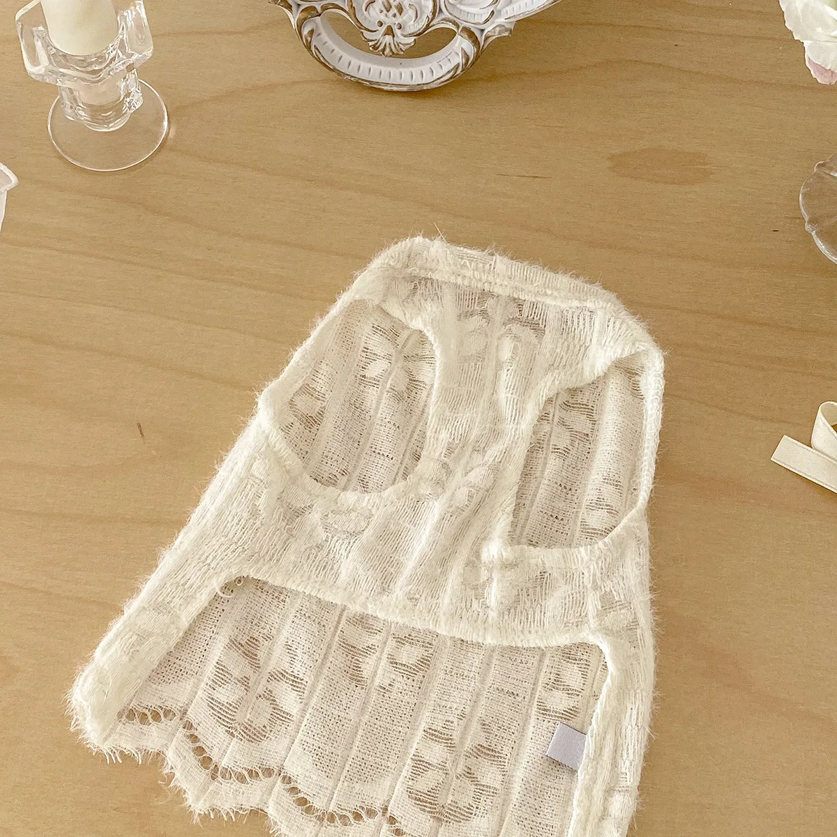 Conjunto falda floral princesa y top fino para perros pequeños y gatos - imagen 4