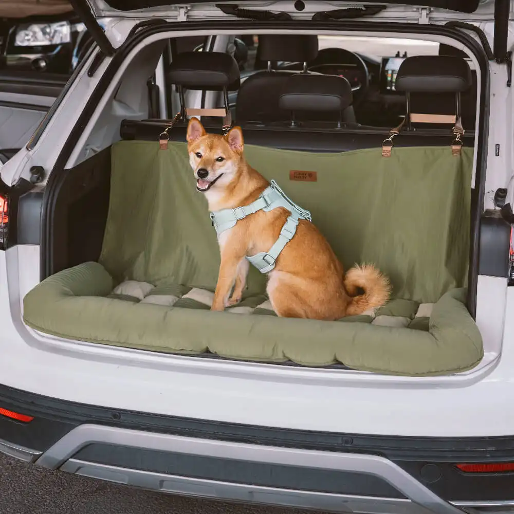 Cojín de respaldo de seguridad para viaje, cama grande para asiento de coche para perros, sillón de tablero de ajedrez, adecuado para la mayoría de los modelos de coches - imagen 3