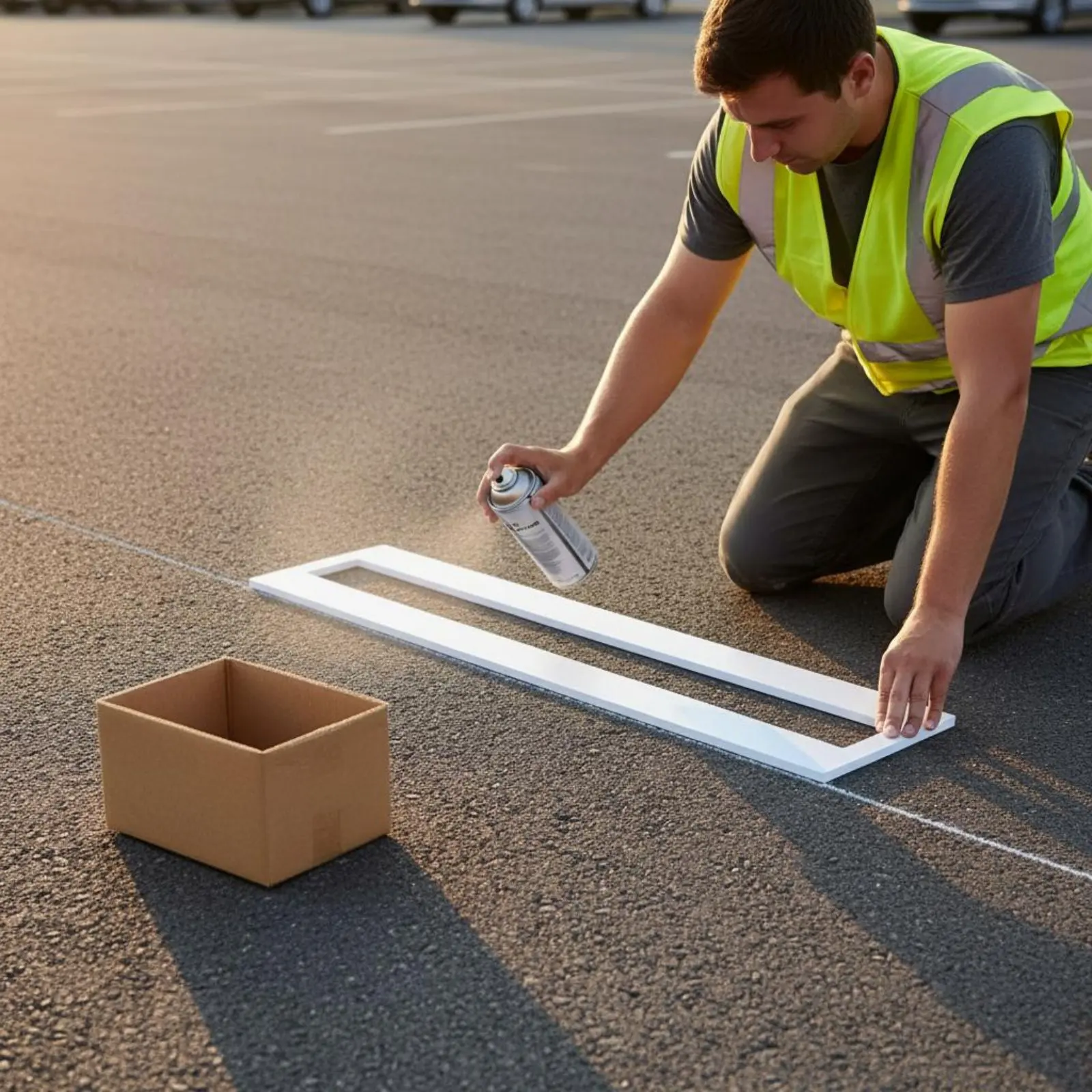 Plantilla reutilizable para marcar asfalto parkings resistente