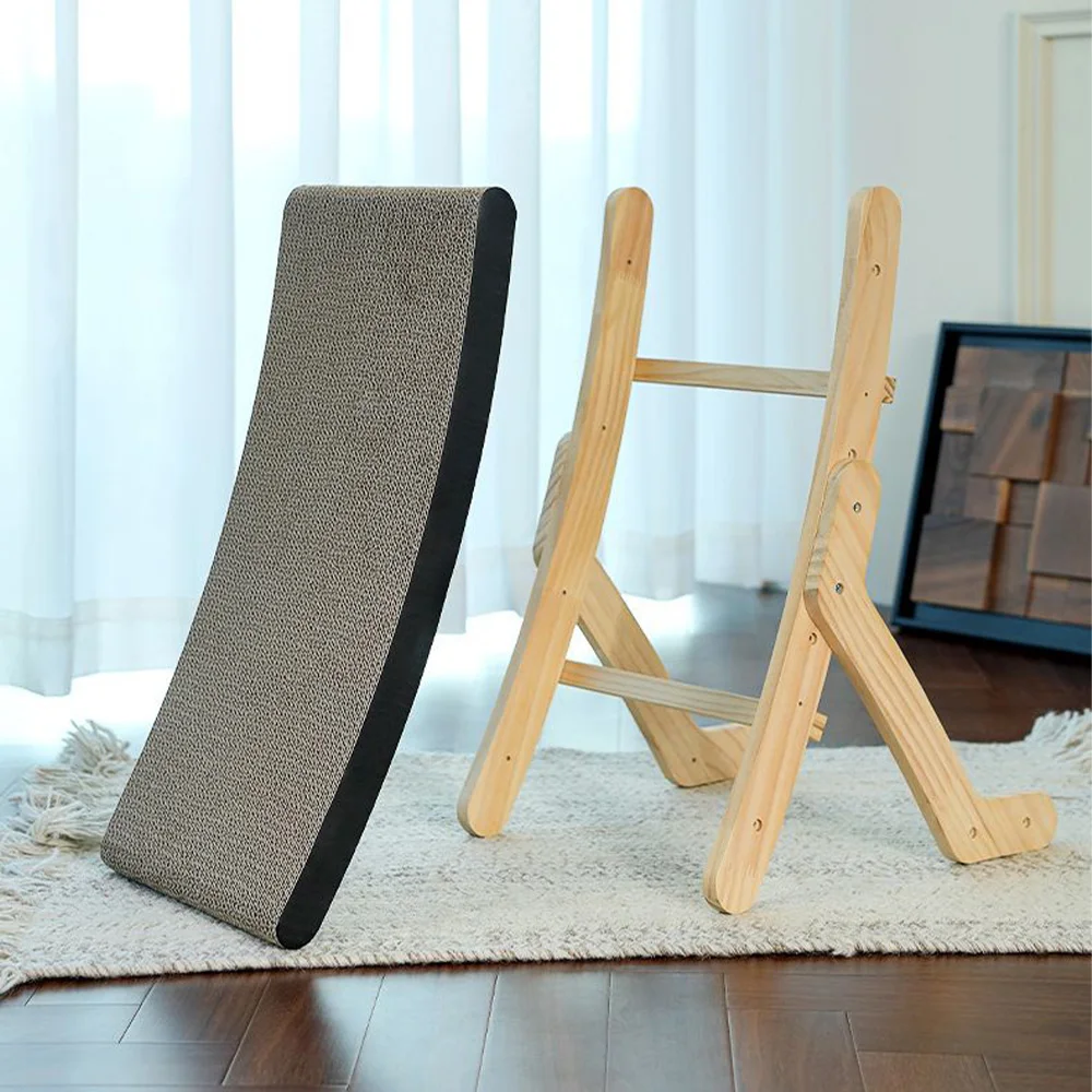 Rascador de madera ajustable para gatos, almohadilla para rascar gatos con superficie de Sisal, cama para gatos de interior, rascador y descansar - imagen 4