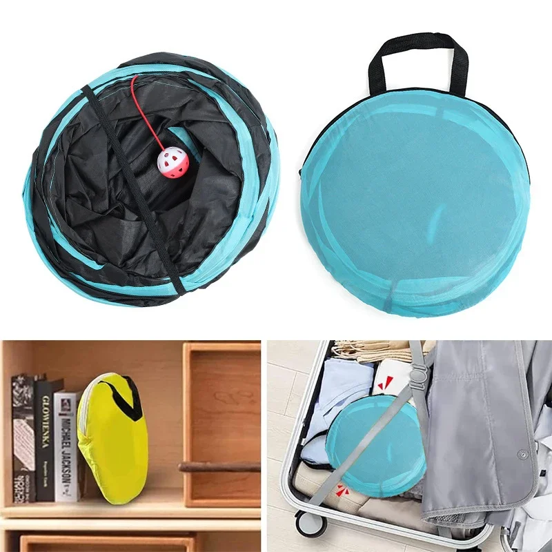 Juguete interactivo para mascotas, túnel plegable de arcoíris para gato y perro, pista para correr, barril de perforación, suministros para mascotas - imagen 5
