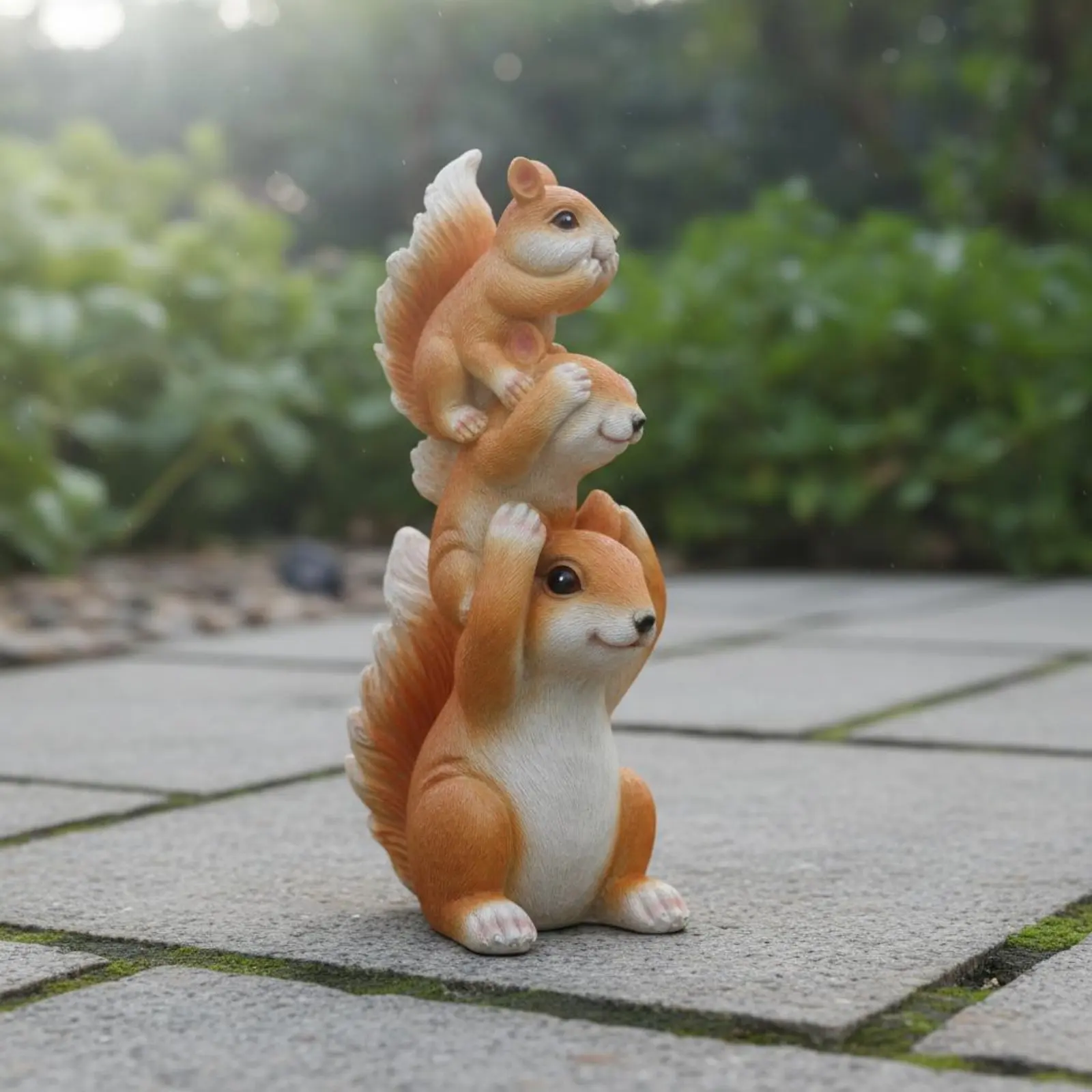 Figuras de ardilla familia para jardín – Resistente al clima - imagen 4