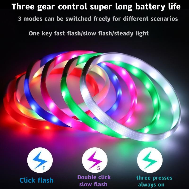 New led luminous dog collar pvc waterproof - Ángulo perfecto mostrando el waterproof