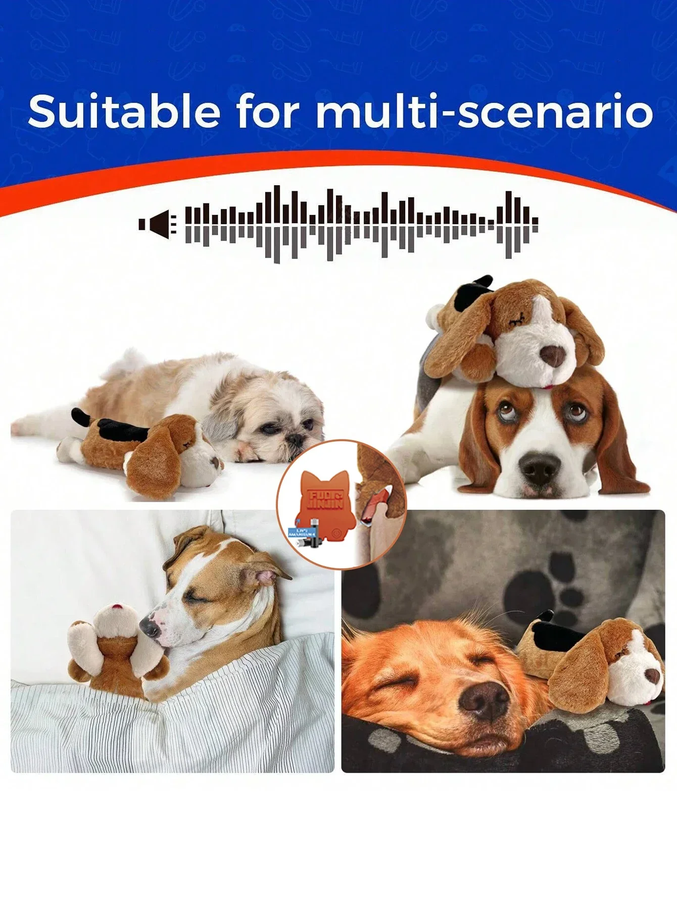 PETFULED Puppy Heartbeat ของเล่นสุนัขขนาดใหญ่ Heartbeat ของเล่นสําหรับบรรเทาความเครียดและ Soothing Assistance, sleep Aid Crate Kennel Tra - imagen 3