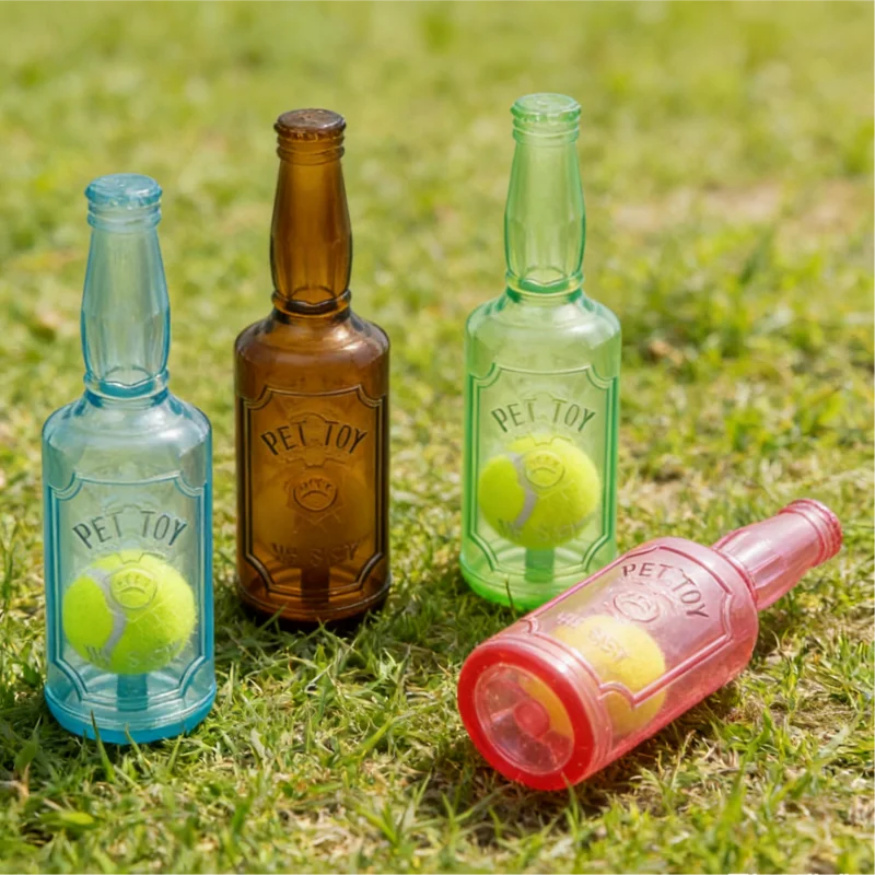 Juguete para perros TPR forma pelota de tenis y botella de vino - imagen 3