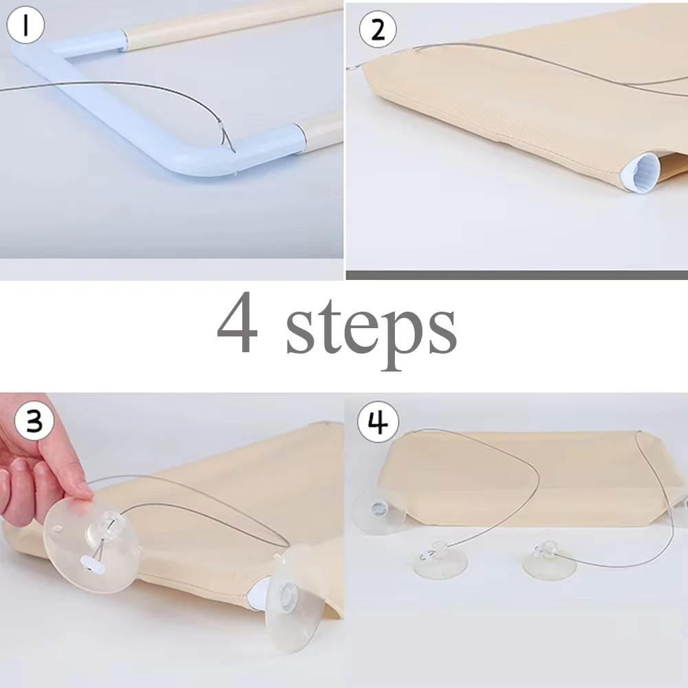 Hamaca plegable para ventana de gato, cama montada en la pared con 4 ventosas fuertes, tela desmontable lavable, Ideal para dormir con gatos - imagen 4