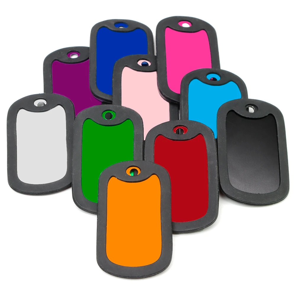 100 Uds. De dijes colgantes de goma circulares negros personalizados para mascotas, accesorios, llavero personalizado, adorno de silenciadores - imagen 2