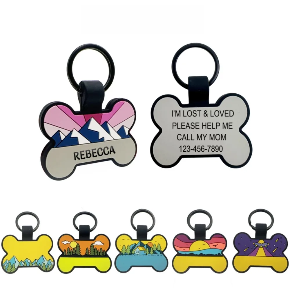 Nueva etiqueta antipérdida de hueso de silicona para mascotas, Collar para perro cachorro, etiqueta de nombre, accesorios personalizados para perros, etiquetas de identificación personalizadas para mascotas, colgante - imagen 5