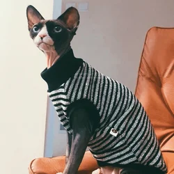 Suéter de rayas para gato Sphynx y Devon Rex – Jersey de interior