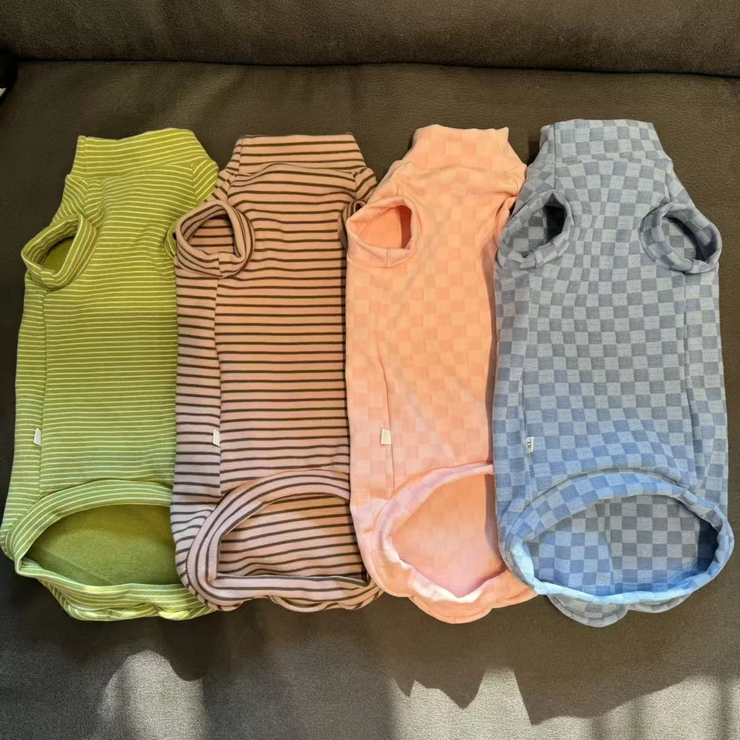 Disfraces de gato Camiseta de manga corta de rayas de algodón para Sphynx Sudadera cálida de gato para gatitos Abrigo grueso para Devon Rex en invierno