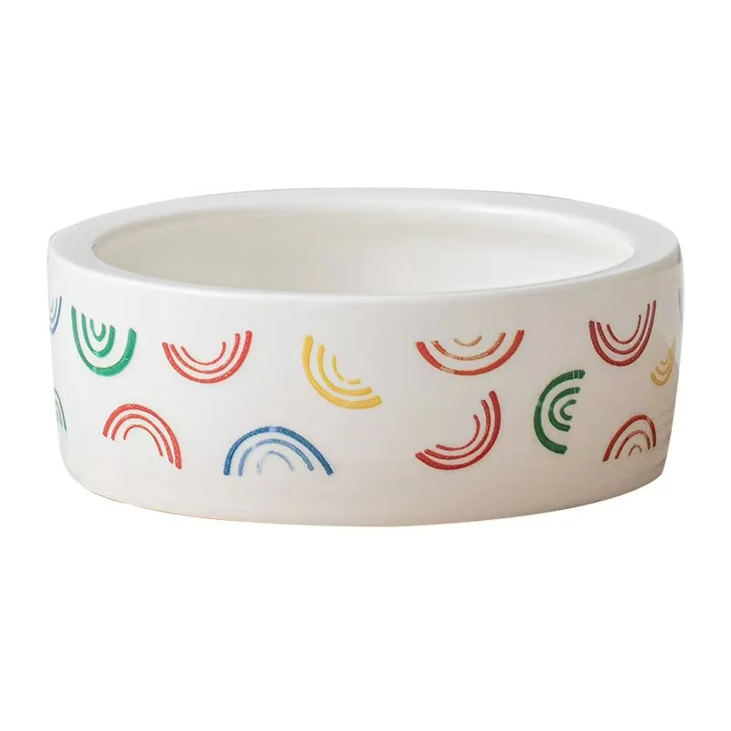 Los suministros para comederos para mascotas son ceramica sencilla impresa para comer y beber en cuencos que son fáciles de limpiar y cómodas para comer - imagen 5
