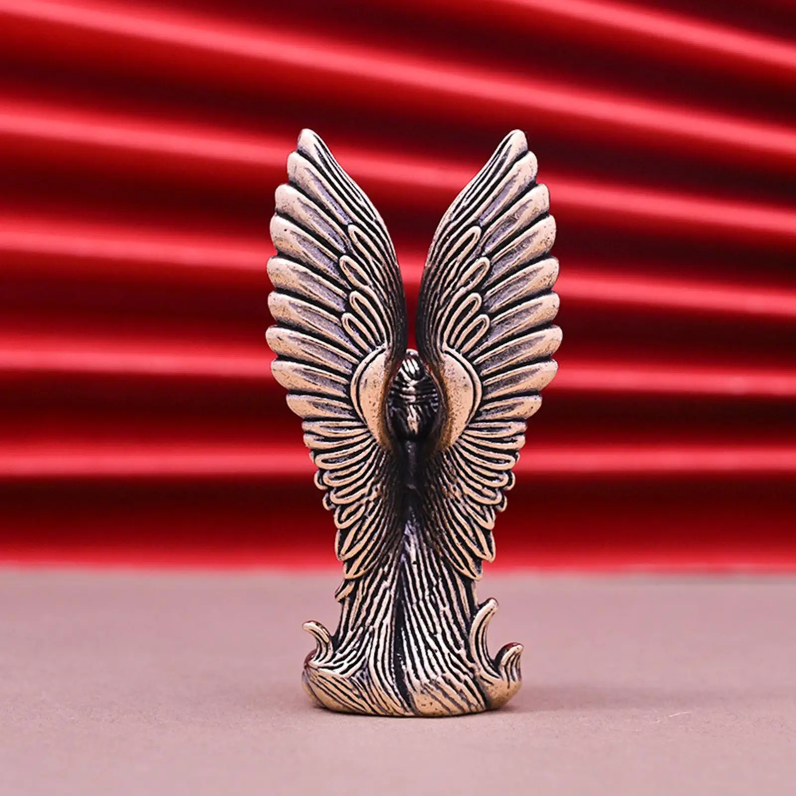 Praying Angel Figurine Angel Wing Statue Decorative Creative Souvenirs Brass Sculpture for Coffee Table Entryway Bedroom