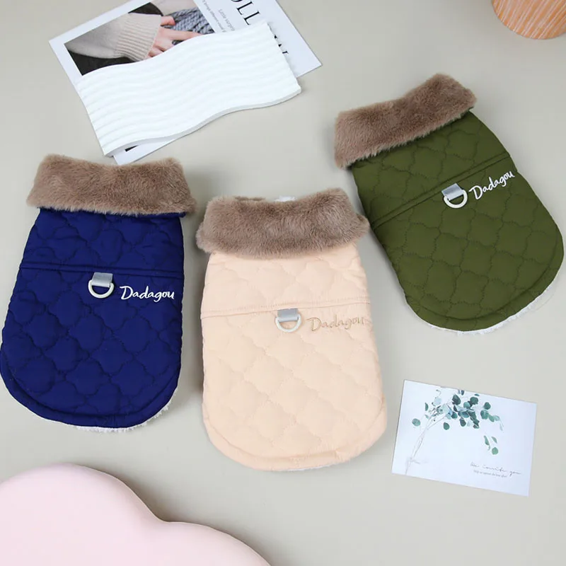 Abrigo de lujo para perros, ropa de invierno con Cuello de piel, ropa cálida para mascotas para perros pequeños y medianos, Chihuahua Shih Tzu, chaleco para cachorros, chaqueta, disfraz XL