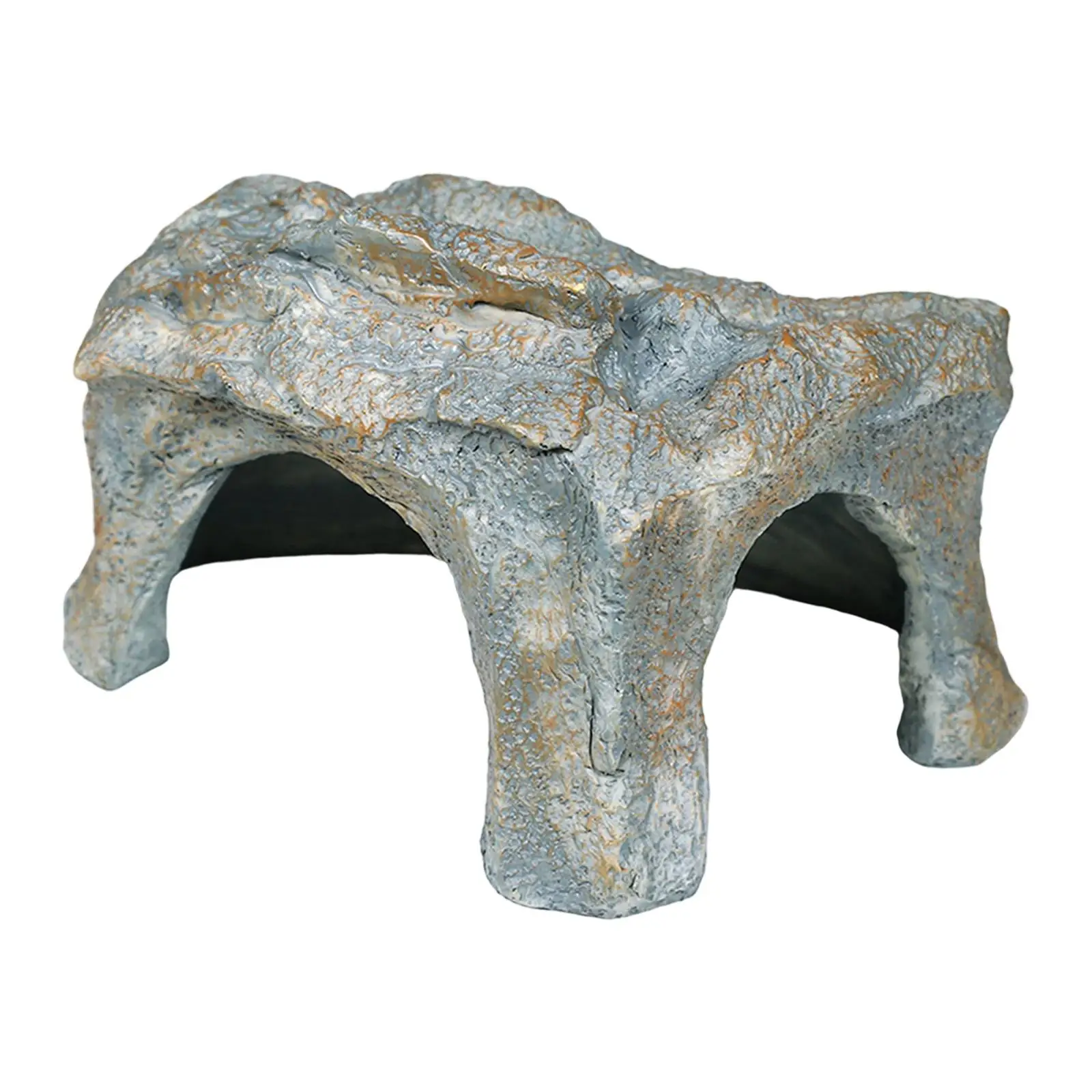 Recogedor de reptiles, decoración de pecera, micropaisaje, casa, juguete para peces, acuario, cueva de roca falsa, resbalón de resina para Gecko de leopardo - imagen 2