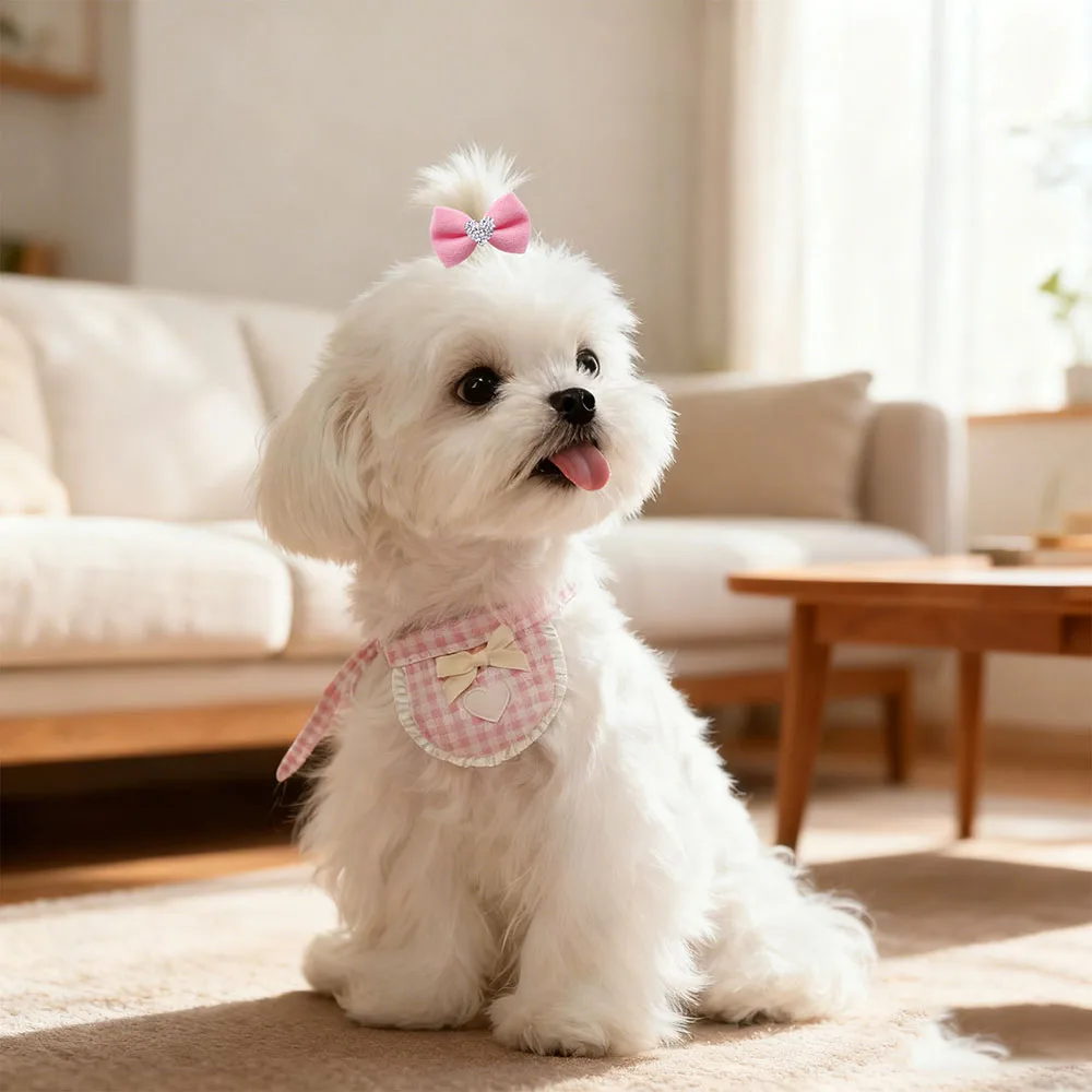 100 Uds. Por pares de lazos para perros brillantes estilo romántico lazos para el pelo para perros pequeños bandas de goma accesorios para el cabello para mascotas para perros aseo - imagen 3