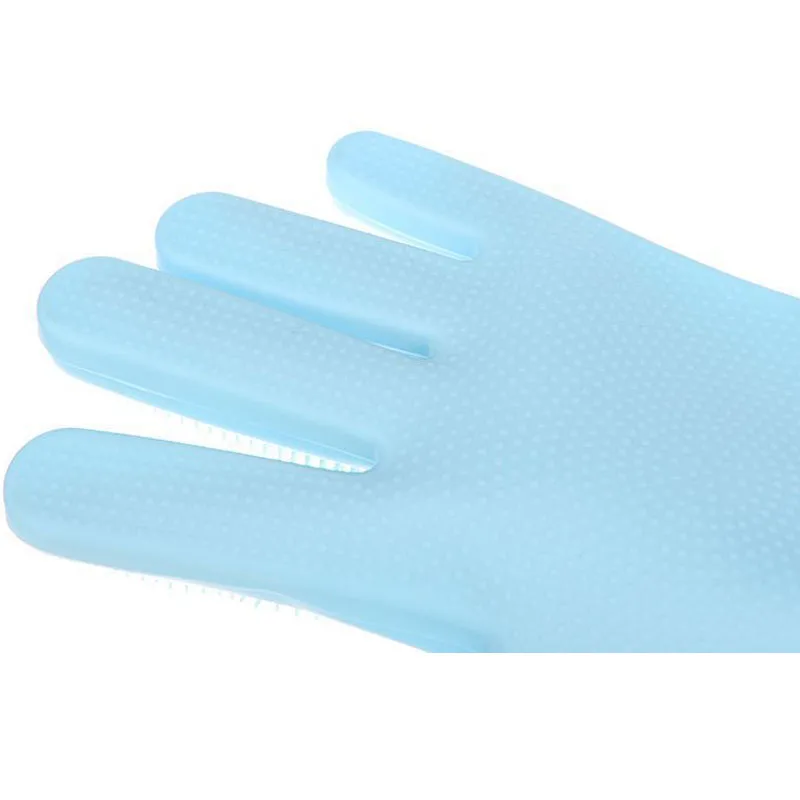 Un par de guantes de aseo para mascotas, baño para perros y gatos, peine de silicona para deshedding, cepillo de limpieza, guantes para depilación, protección de la piel de las manos - imagen 5