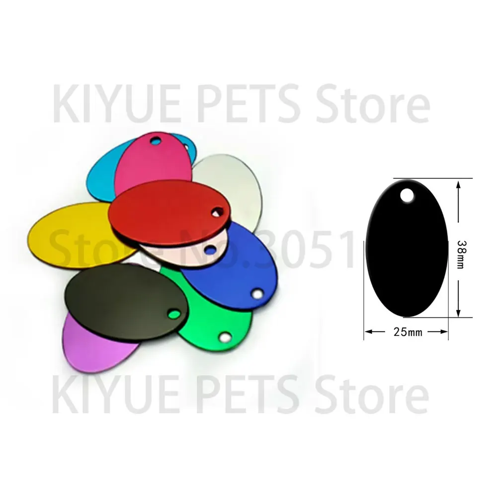 KIYUE 180 MixColors 9 formas Etiqueta de identificación de mascota nombre personalizado ID grabado redondo hueso pata placa de identificación encanto - imagen 4