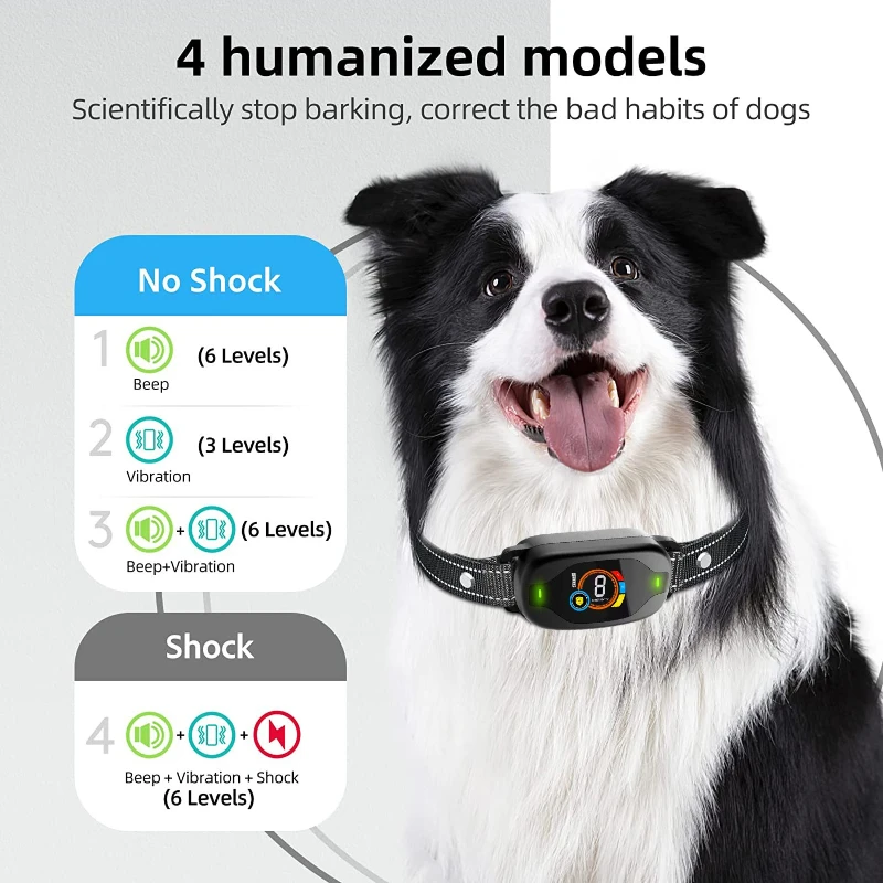Collar automático antiladridos para perros, accesorios impermeables para perros, collares para cachorros, descarga eléctrica, Collar de entrenamiento para perros - imagen 4