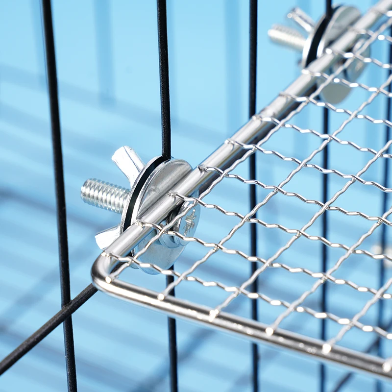 Juguete de acero inoxidable para pájaros, plataforma de estación de malla, jaula para loros y hámster, área de descanso decorativa, juguete para pájaros pequeños, 1 ud. - imagen 5