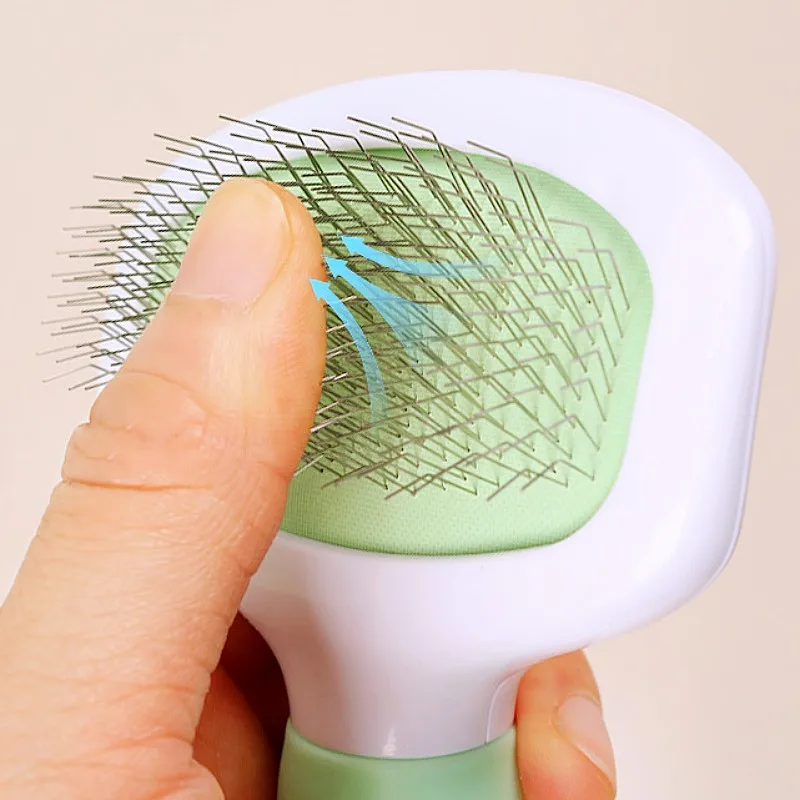 Peine para perros, cepillo de masaje para perros, removedor de pelo para mascotas, dientes largos, peine para perros, peines de acero inoxidable para perros, cepillo de aseo, suministros para mascotas - imagen 4